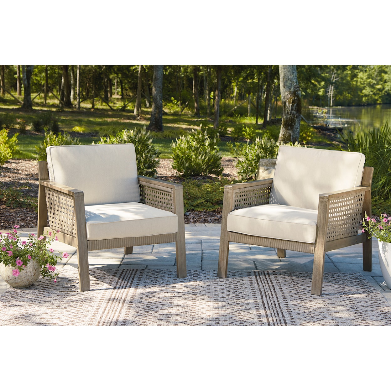 Signature Design by Ashley Barn Cove Lounge Chair with Cushion (Set of 2)