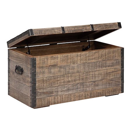 Signature Design by Ashley Ryker Modern Rustic Storage Trunk or