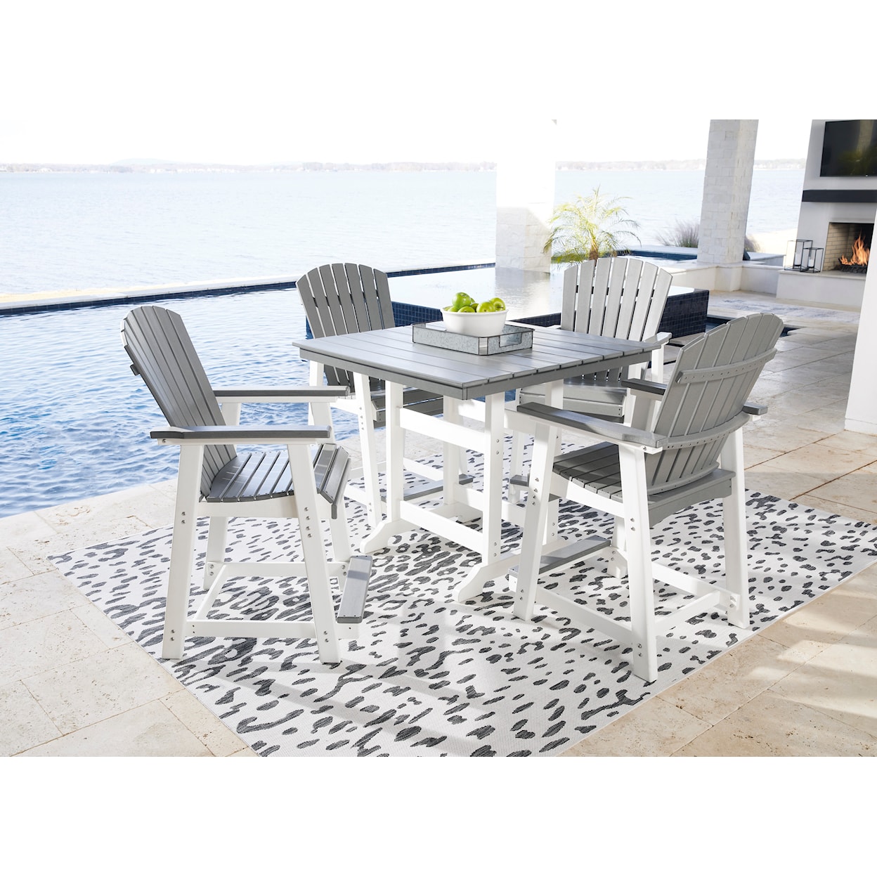 Ashley Furniture Signature Design Transville Outdoor Counter Height Dining Table