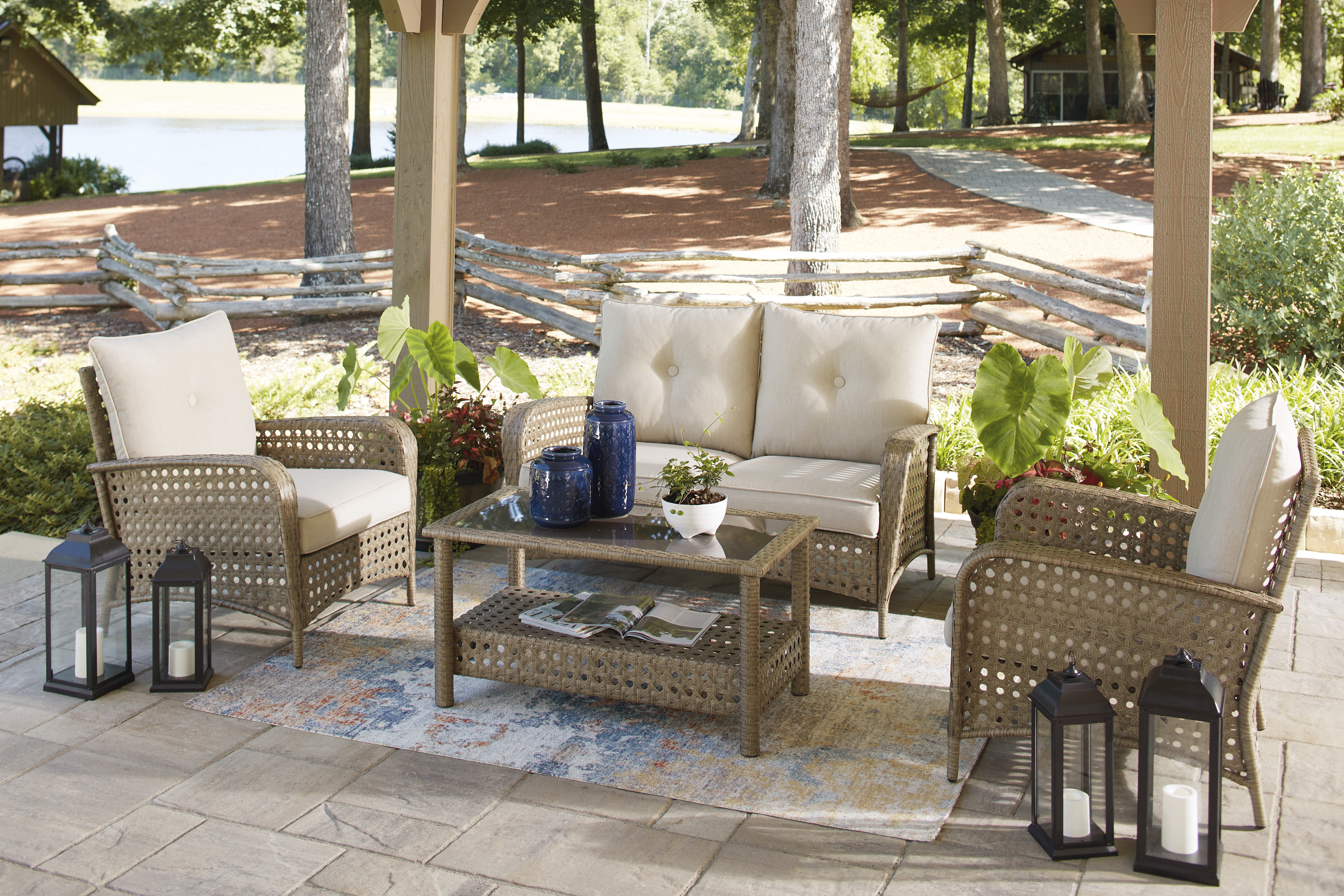 Farmhouse patio best sale conversation sets