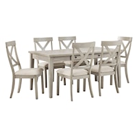Casual 7-Piece Table and Chair Set with Storage