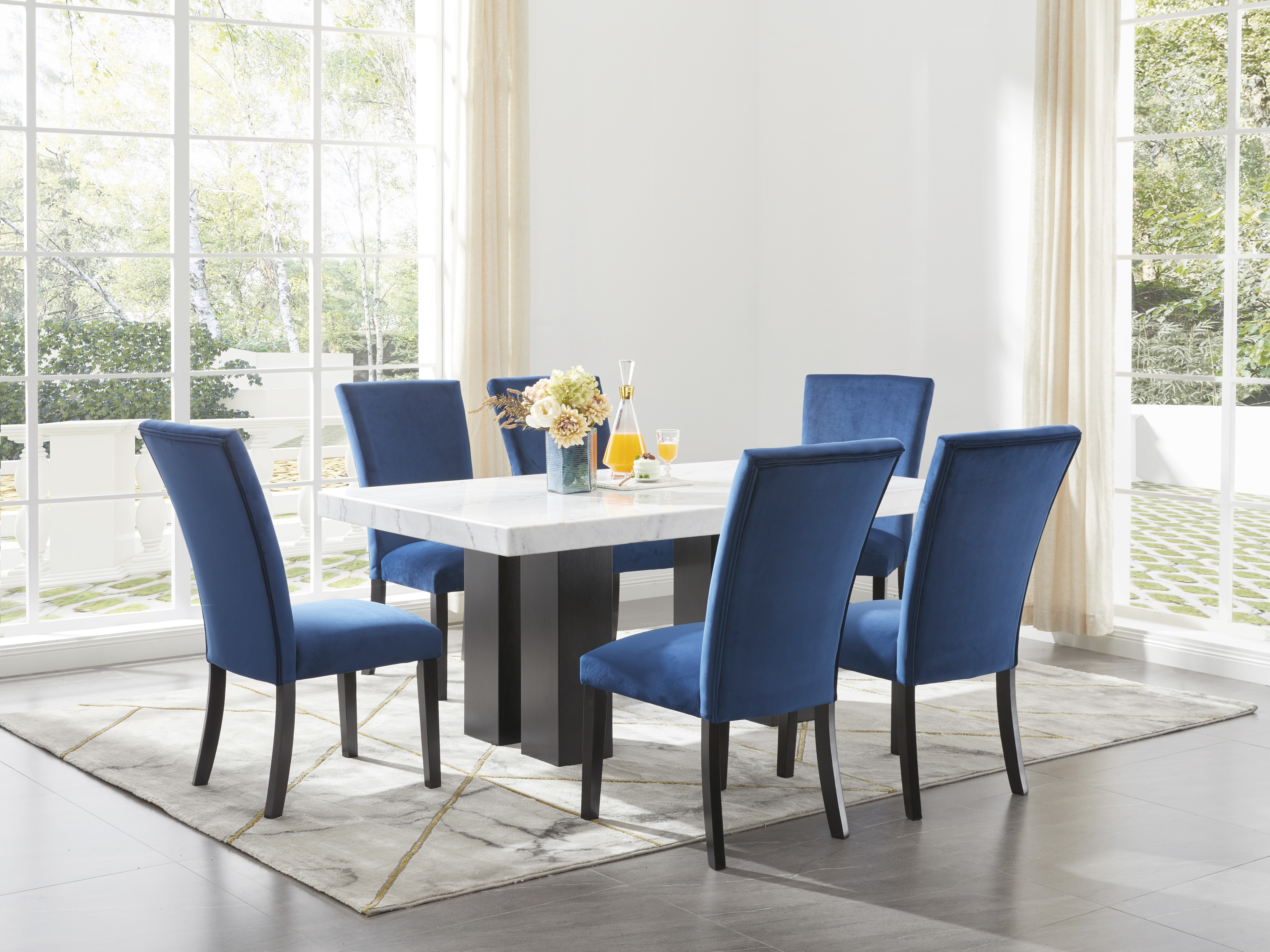 ashley furniture blue dining chair