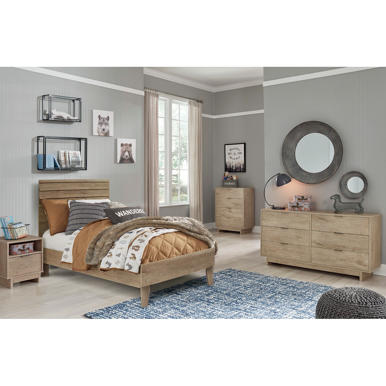 Ashley Furniture Signature Design Oliah Twin Panel Platform Bed