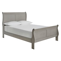 Transitional Gray Full Sleigh Bed