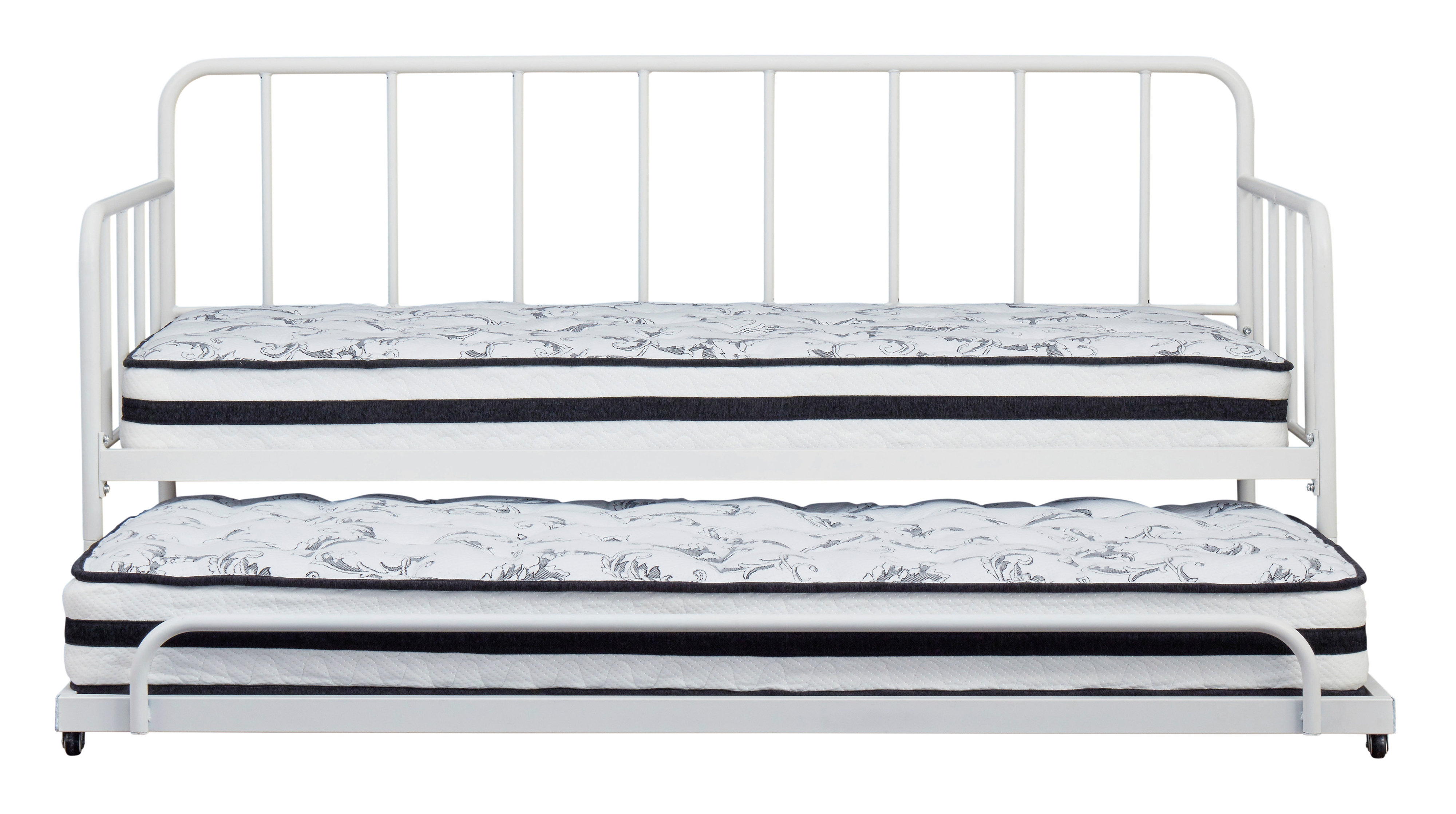 Signature Design by Ashley Trentlore B076B1 Twin Metal Day Bed with Trundle Standard Furniture