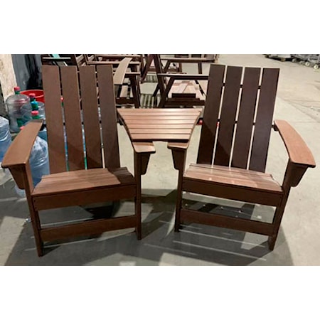 Adirondack Chair Set with Tete-A-Tete Table