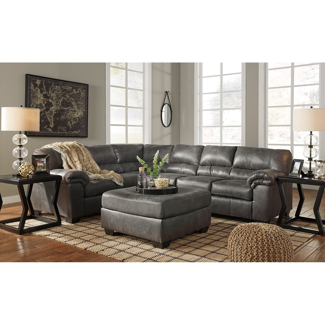 Ashley Furniture Signature Design Bladen 3-Piece Sectional with Ottoman