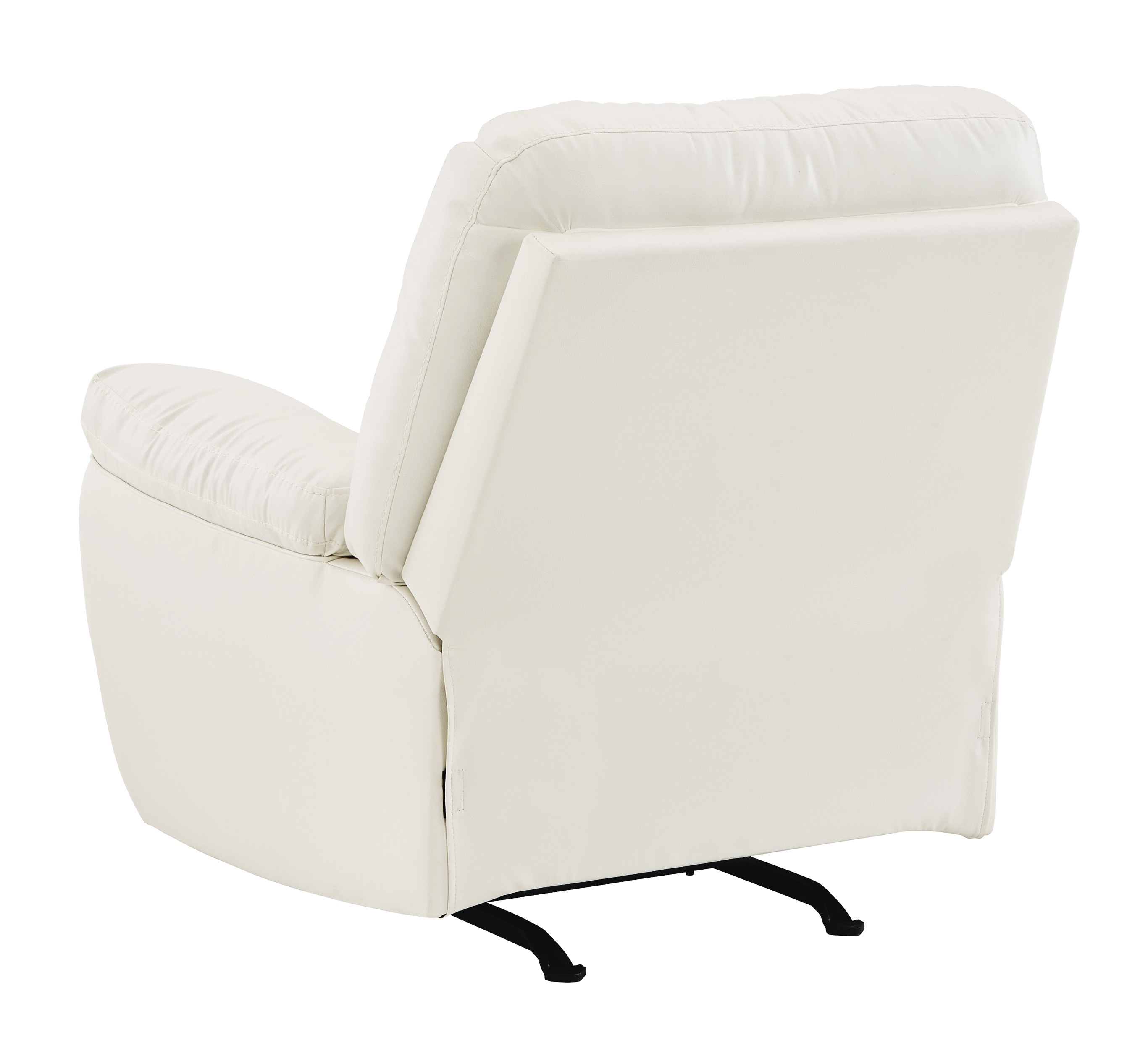 StyleLine Donlen 5970325 White Faux Leather Rocker Recliner with Tufted