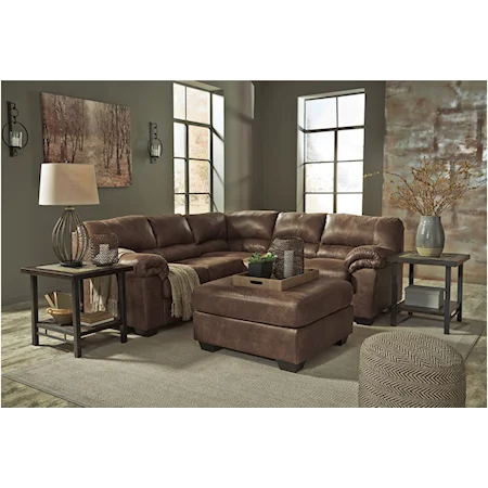 2-Piece Sectional with Ottoman