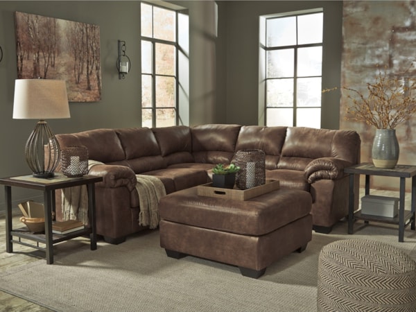 2-Piece Sectional with Ottoman