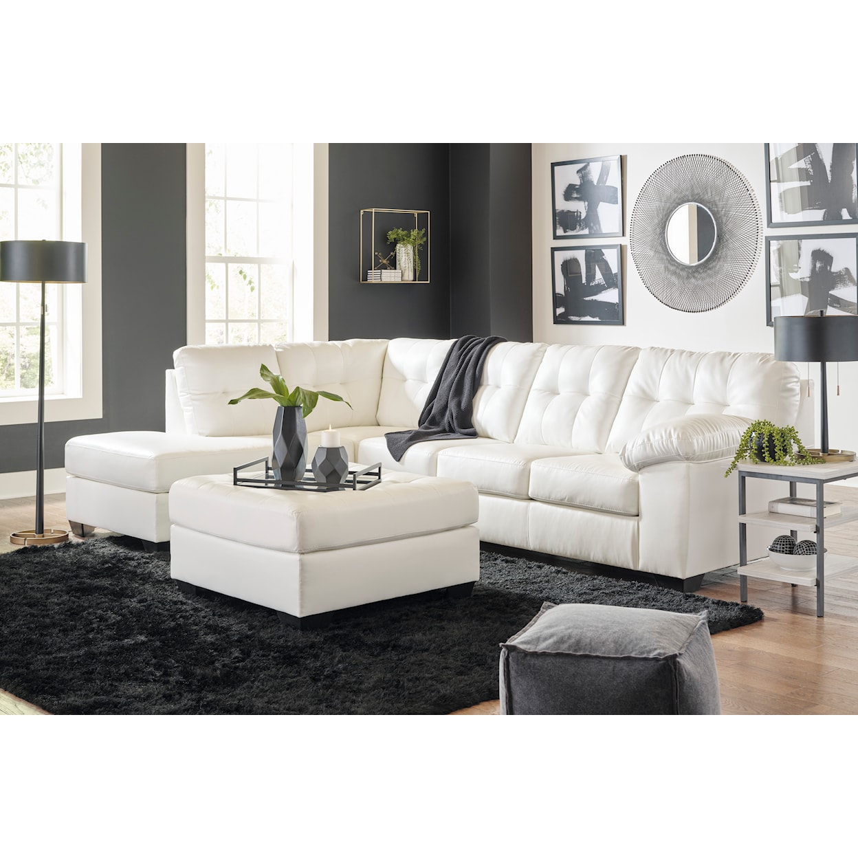 Signature Design by Ashley Donlen Sectional and Ottoman