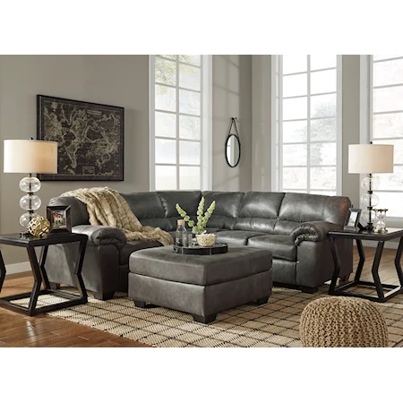 2-Piece Sectional with Ottoman