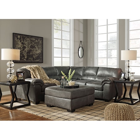 2-Piece Sectional with Ottoman