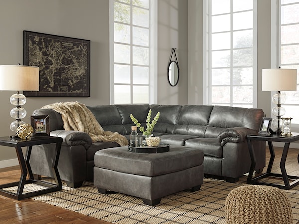 2-Piece Sectional with Ottoman