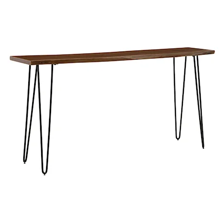 Counter Height Dining Table with Live Edge-Style and Hairpin Legs