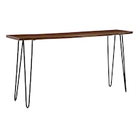 Counter Height Dining Table with Live Edge-Style and Hairpin Legs