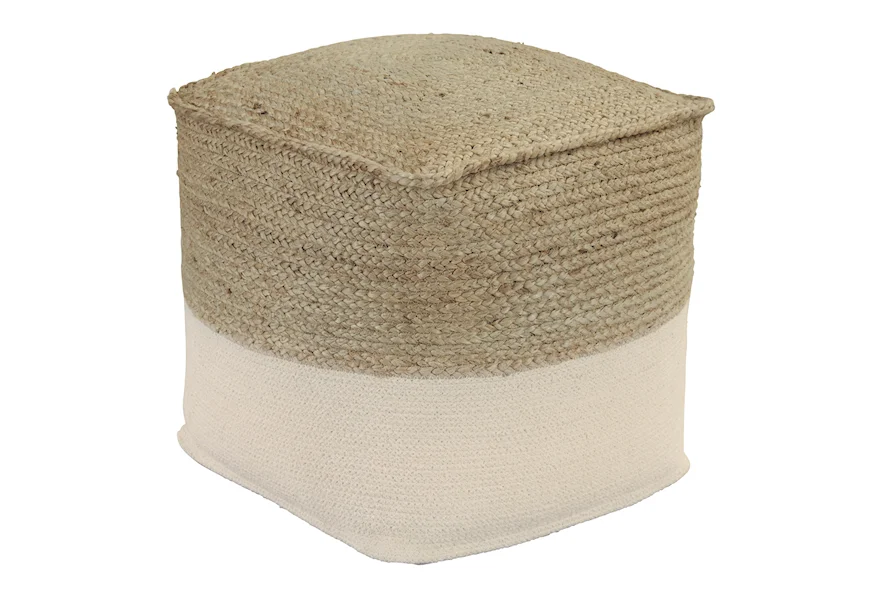 Poufs Sweed Valley Natural/White Pouf by Signature Design by Ashley at Sparks HomeStore