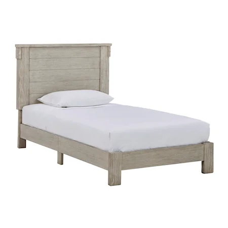 Twin Panel Bed with Platform Footboard