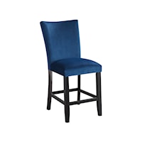 Counter Height Bar Stool in Blue Fabric