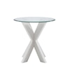 Powell Adler X Base Side Table with Glass Top