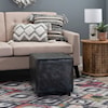 Powell Decter Decter Leather Ottoman Grey