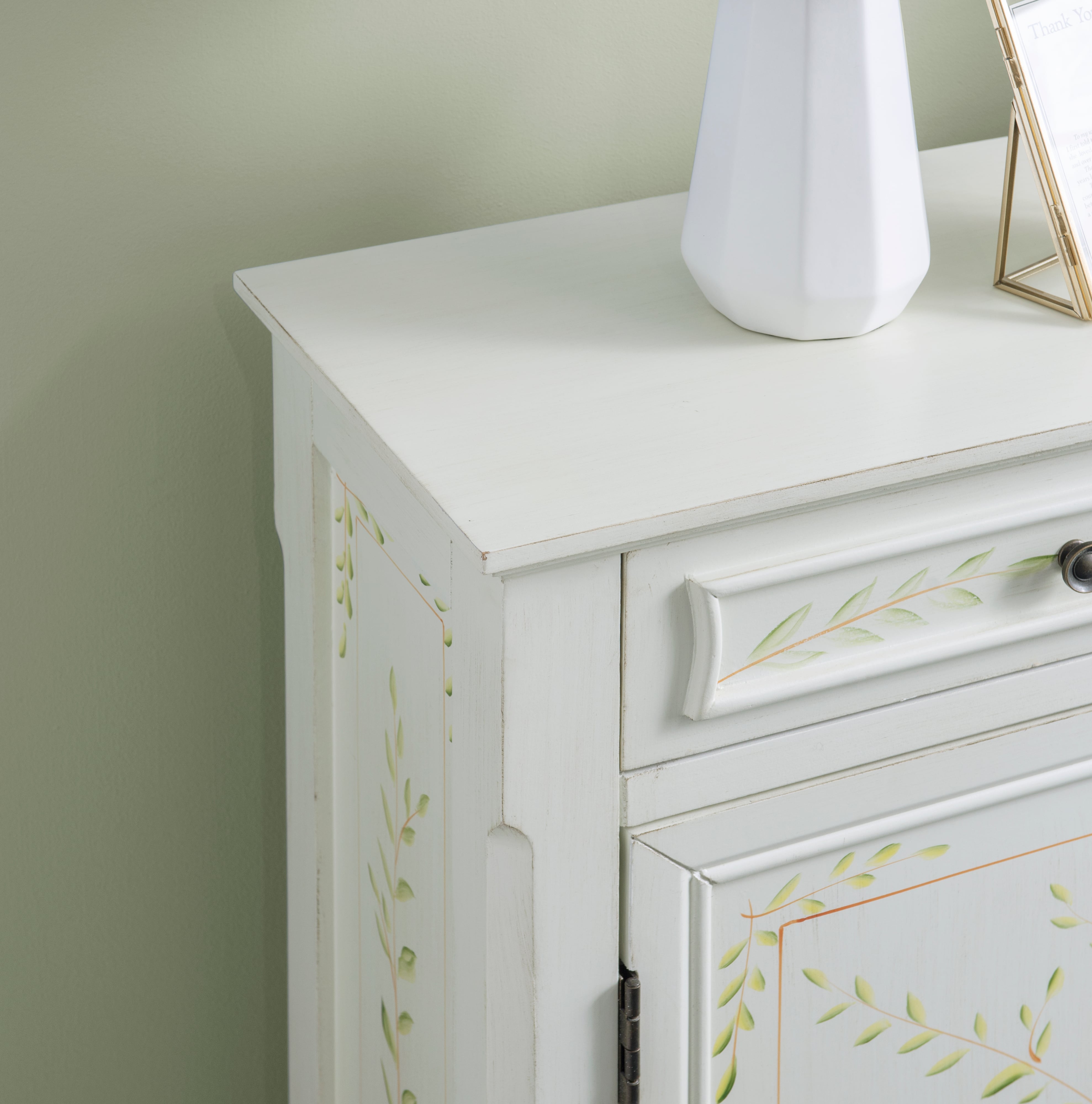 Powell Consoles White Hand Painted 2-Door Console