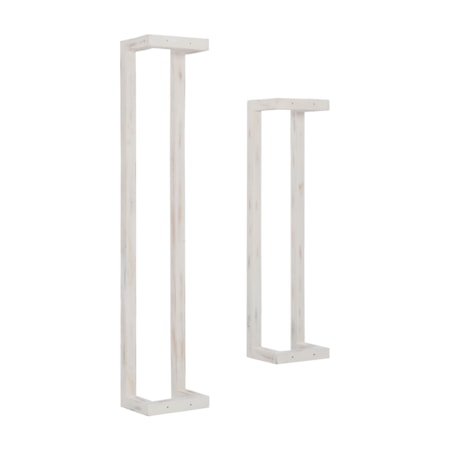 Tesni Wood Towel Rack 2Pk White