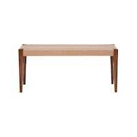 Contemporary Dining Bench with Basketweave Seat
