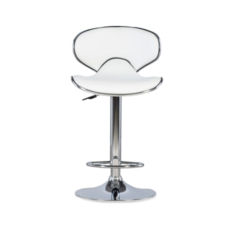 White Adjustable Barstool