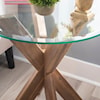 Powell Adler X Base Side Table With Glass Top