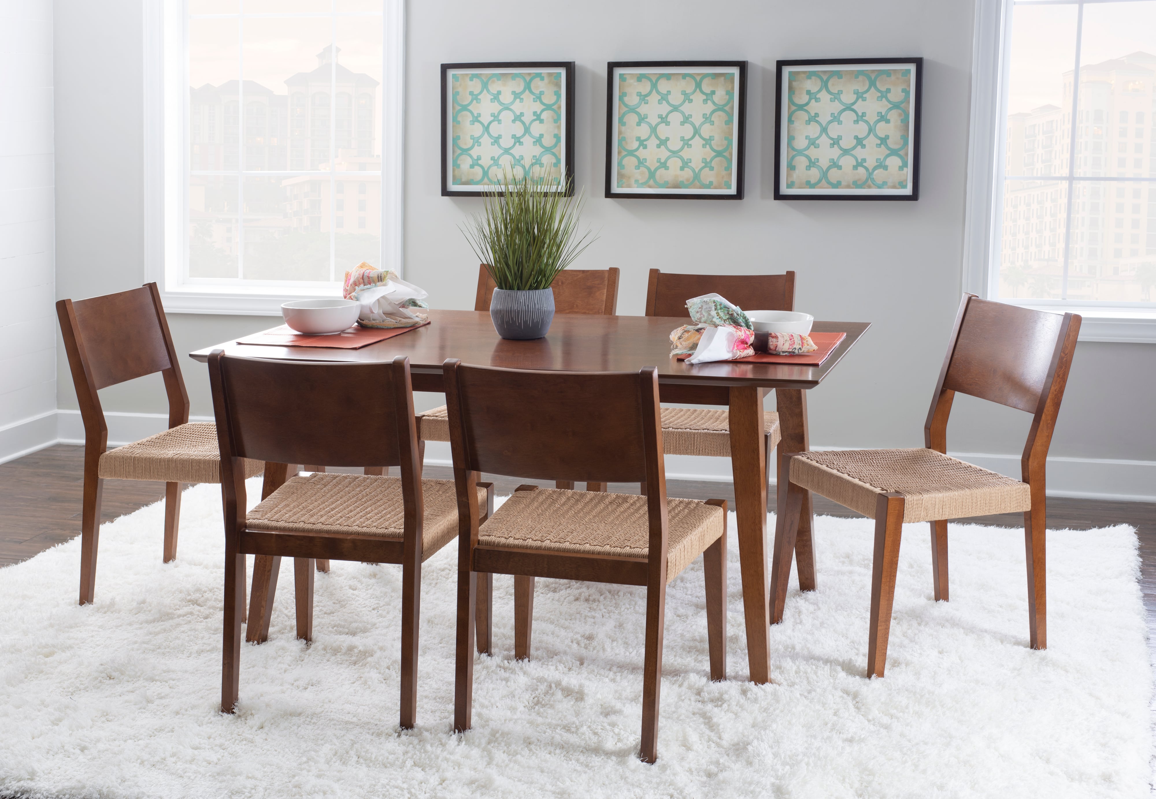 7-Piece Dining Set Brown