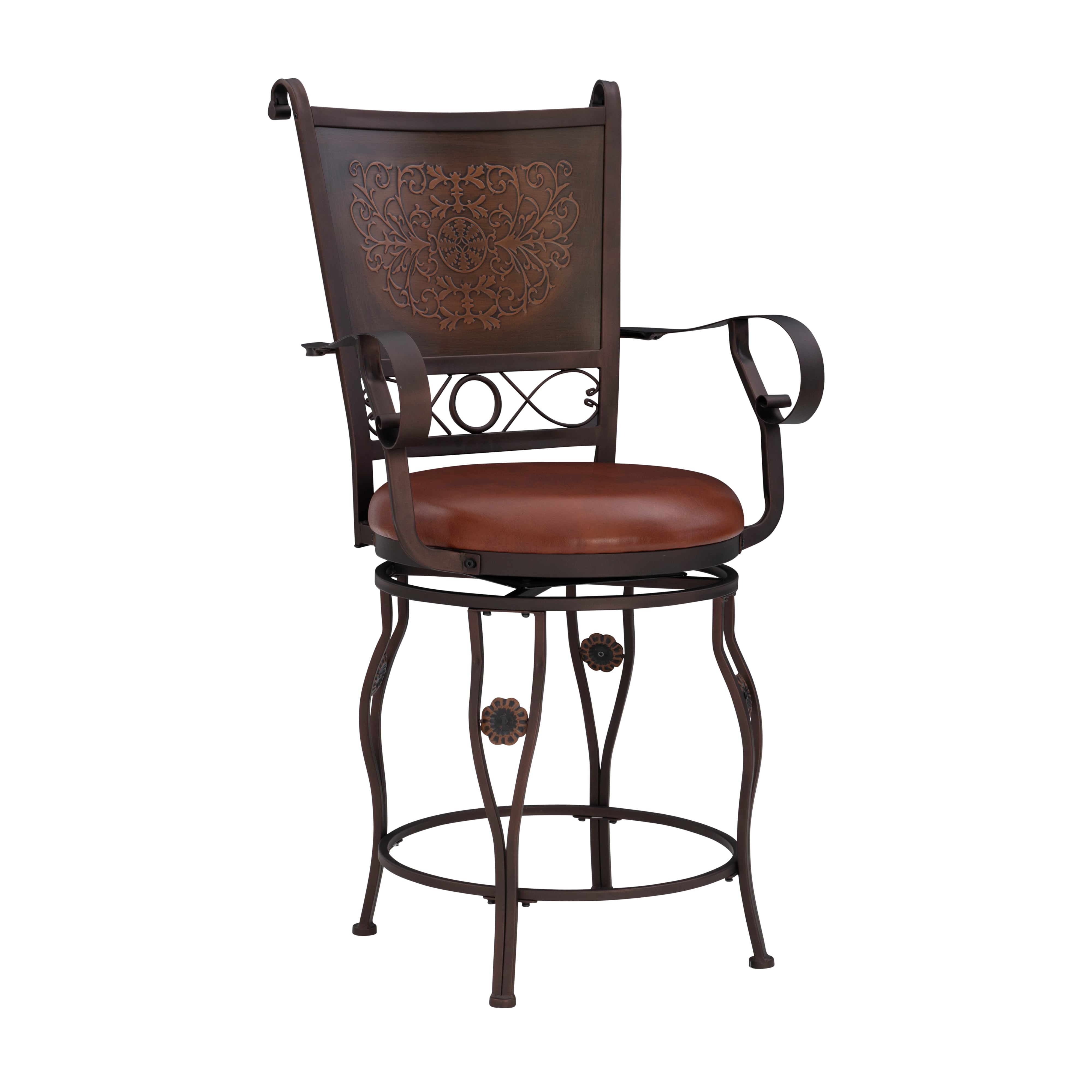 Copper Stamped Back Counter Stool
