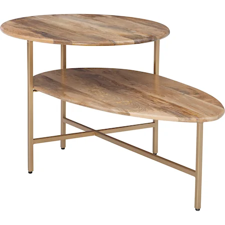 Tavin Two Tiered Coffee Table Natural Gold