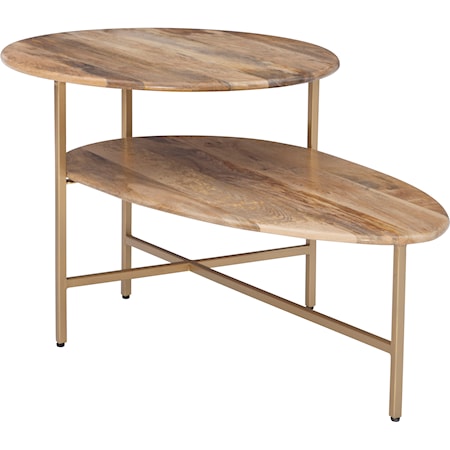 Tavin Two Tiered Coffee Table Natural Gold