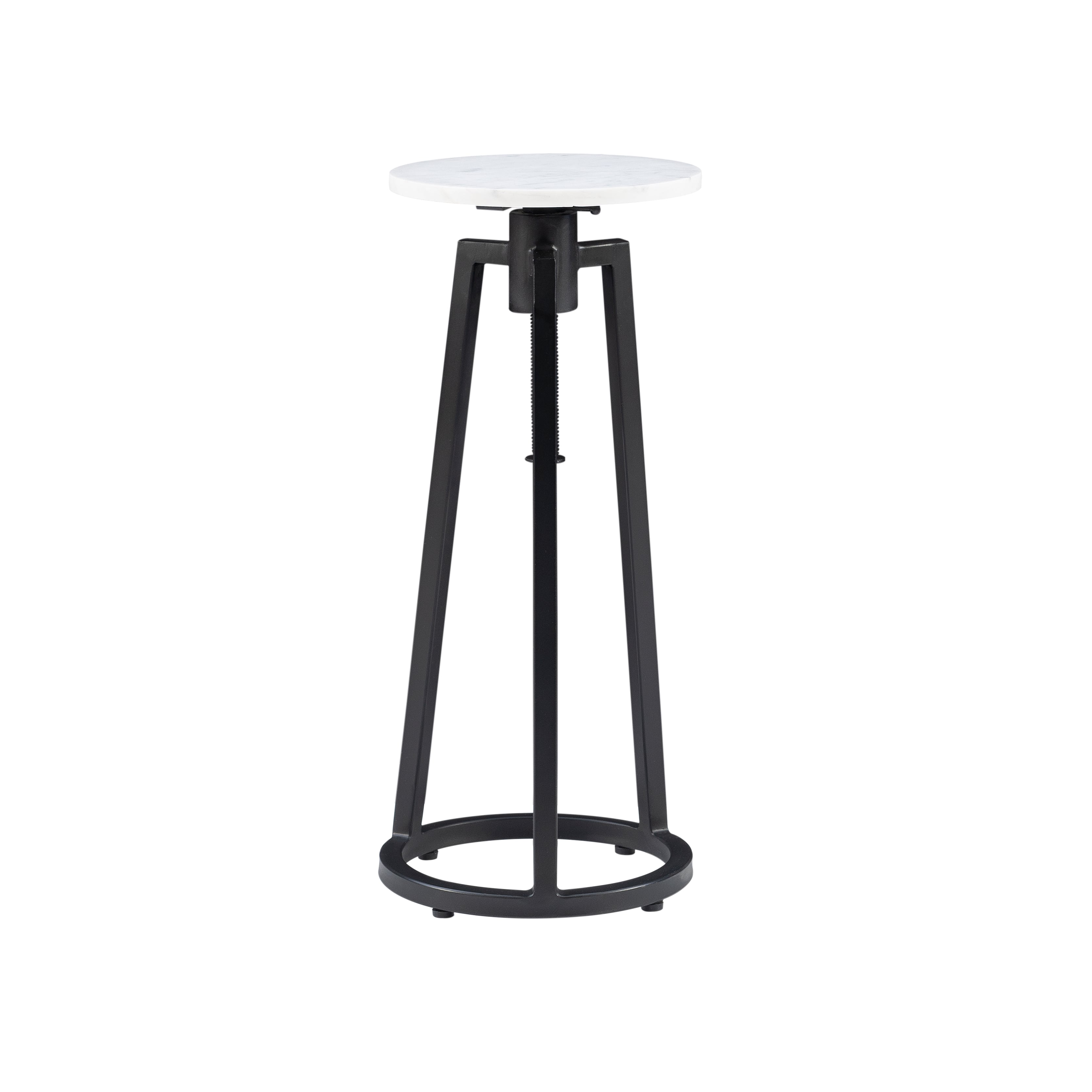 Adjustable Drink Table With White Marble Top