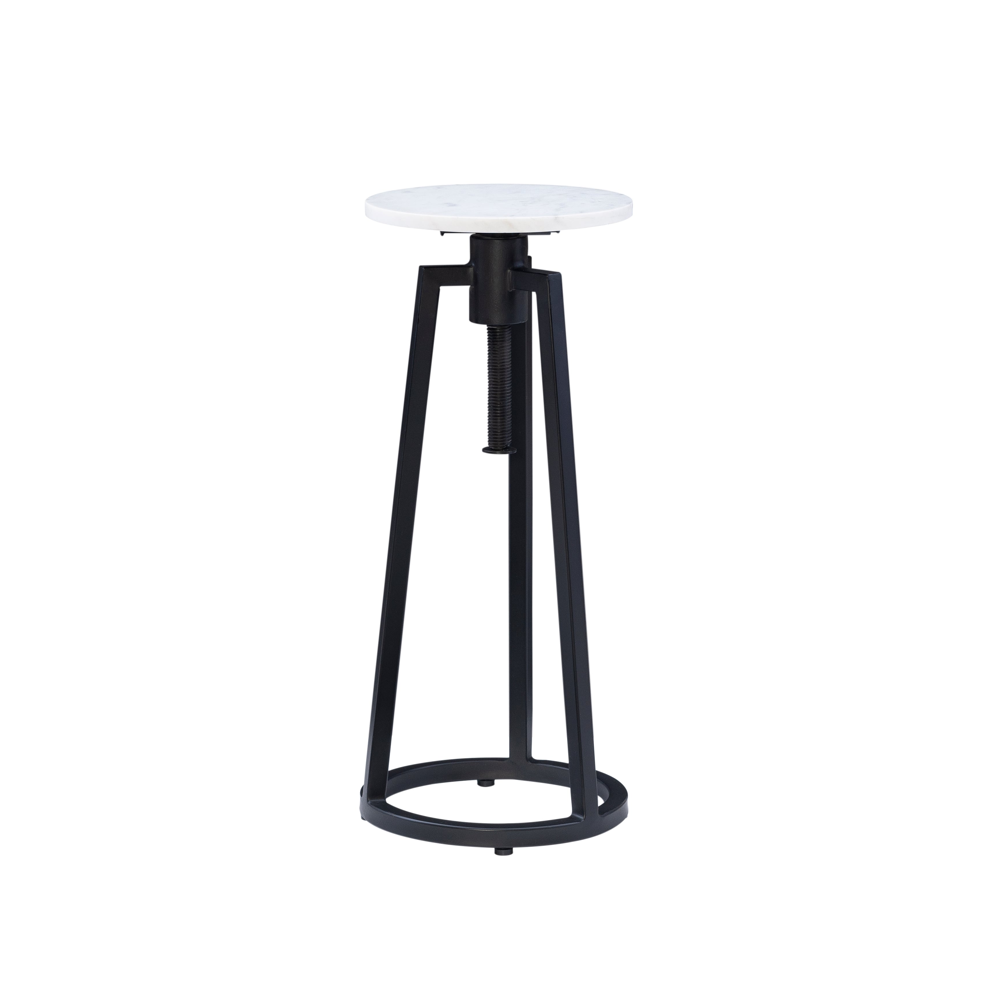 Adjustable Drink Table With White Marble Top