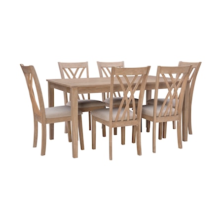 Maggie 7Pc Dining Set Natural