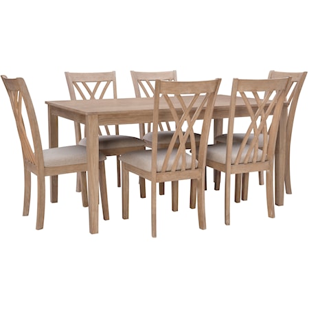 Maggie 7Pc Dining Set Natural