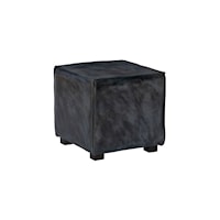 Decter Leather Ottoman Grey