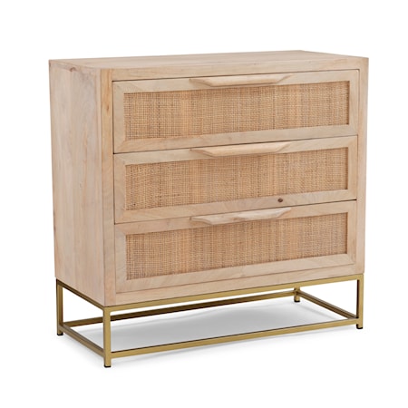 3-Drawer Rattan Cabinet