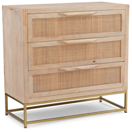 3-Drawer Rattan Cabinet