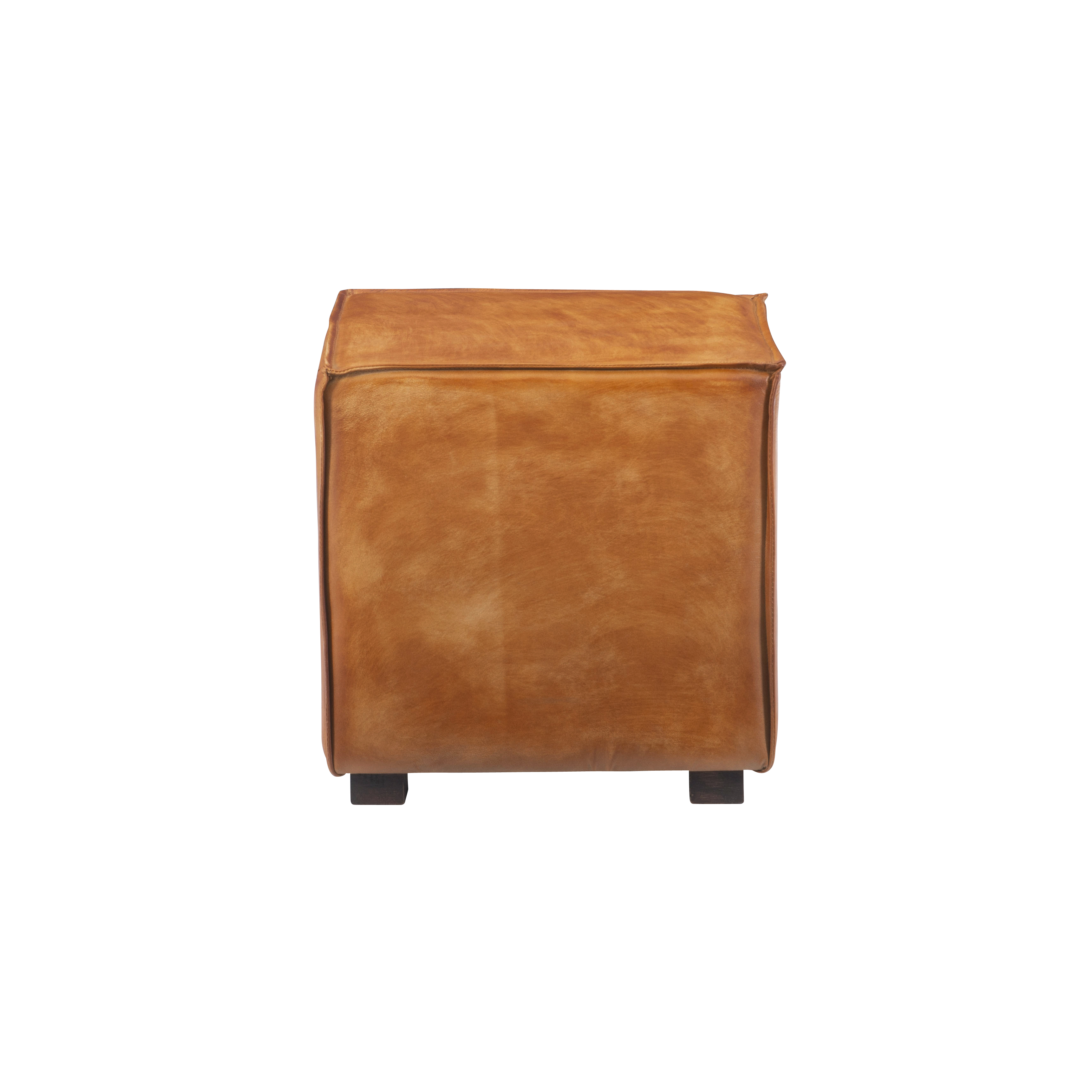 Powell Decter 21S2032TAN Decter Leather Ottoman Tan Wayside Furniture & Mattress Ottomans