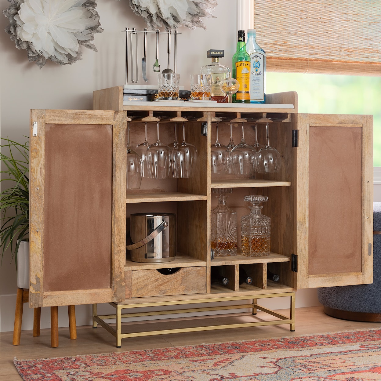 Powell Janie Janie Rattan Bar Cabinet