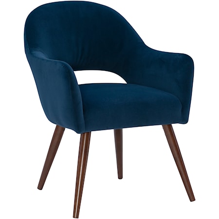 Dining Chair with Velvet Ink Upholstery