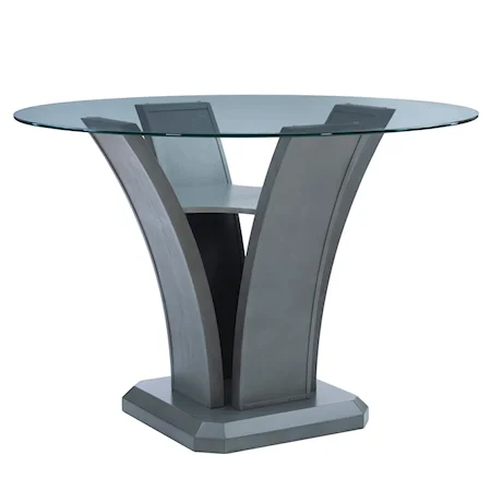 Contemporary Counter Height Table with Glass Top