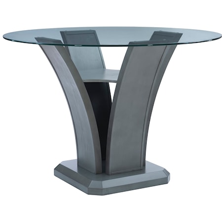 Contemporary Counter Height Table with Glass Top