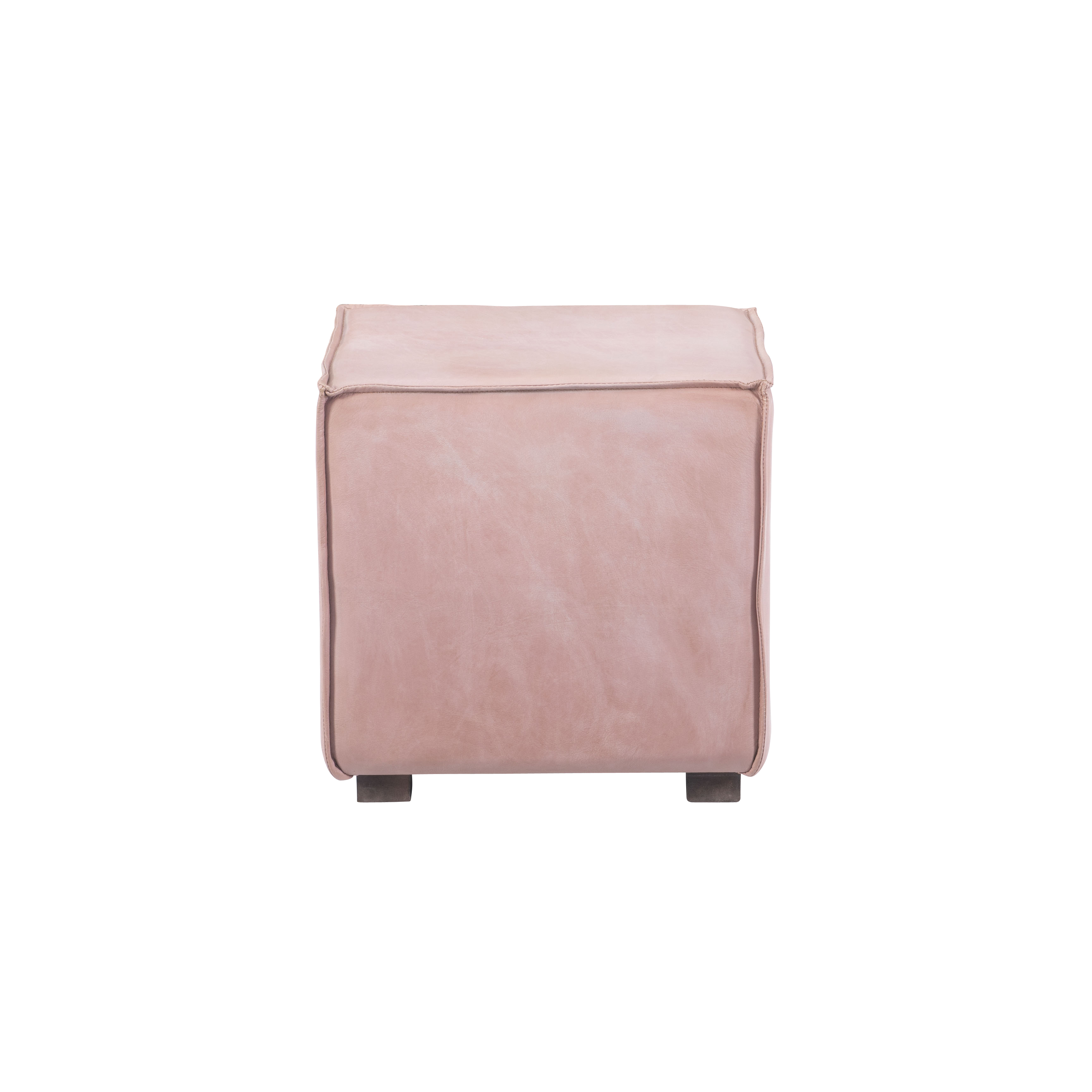 Powell Decter 21S2032PNK Decter Leather Ottoman Pink Westrich Furniture & Appliances Ottomans