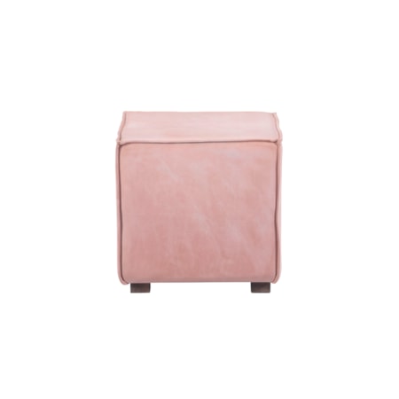 Decter Leather Ottoman Pink