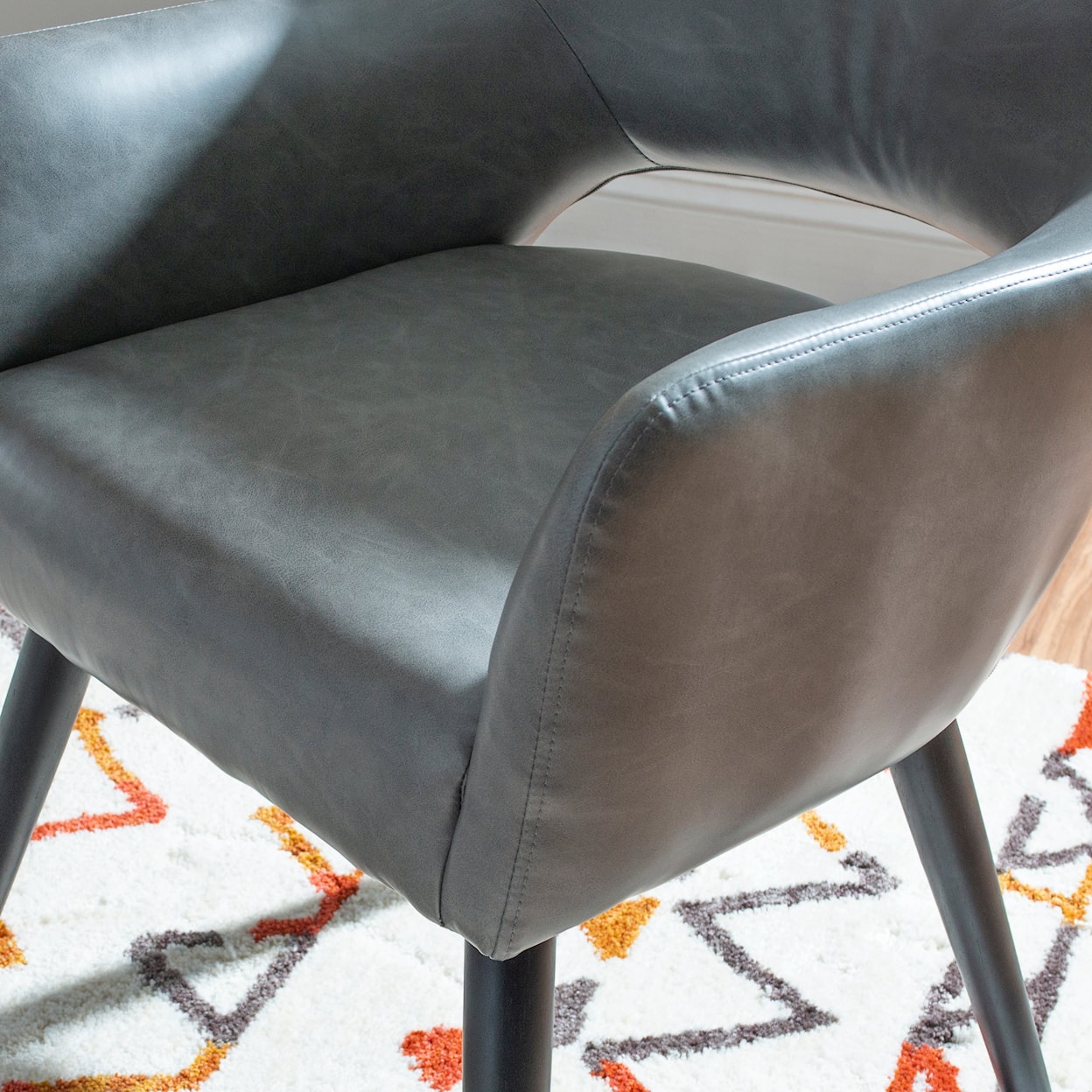 Powell Sabine Side Chair with Dark Grey Upholstery