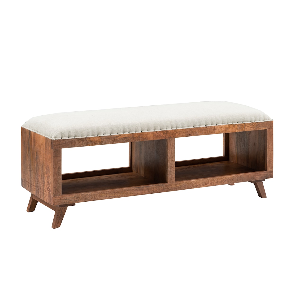 Powell Joana Upholstered Bench with Shelves